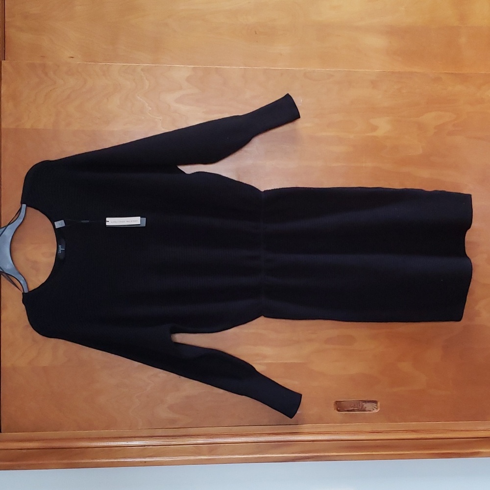 Tahari Black Long Sleeve Knit Dress